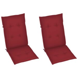 VidaXL Jastuci za vrtne stolice 2 kom crvena boja vina 120 x 50 x 4 cm