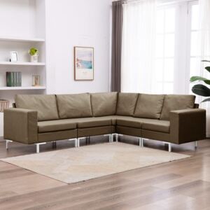 VidaXL 5-dijelni set sofa od tkanine smeđi