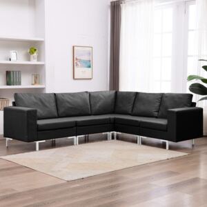 VidaXL 5-dijelni set sofa od tkanine crni