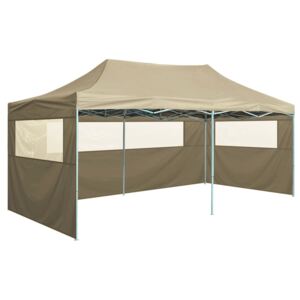VidaXL Profesionalni sklopivi šator za zabave 3 x 6 m čelični krem