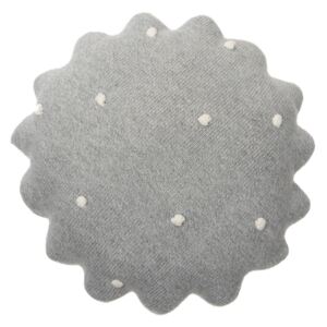 Pleteni okrugli jastuk Biskvit - sivi round cushion grey