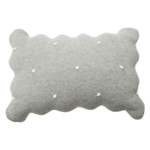 Dekorativni pleteni jastuk Biskvit - sivi knitted cushion grey