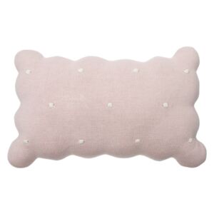 Dekorativni pleteni jastuk Biskvit - ružičasti knitted cushion pink