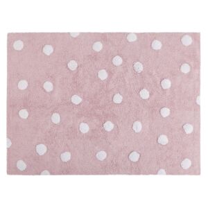 Koberec Ourbaby Polka dots rug - pink 32028-0 pravokutnik 120x160 cm bijela ružičasta
