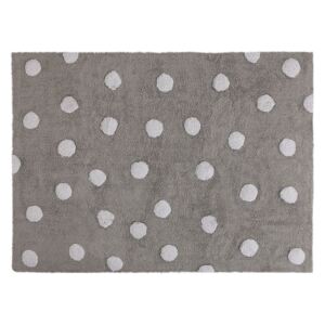 Koberec Ourbaby Polka dots rug - grey 32027-0 pravokutnik 120x160 cm bijela siva