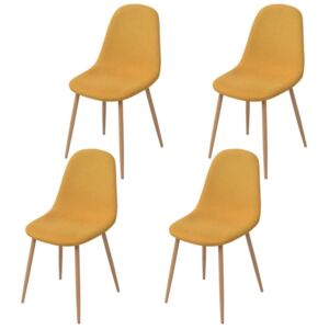VidaXL Blagovaonske stolice od tkanine 4 kom žute