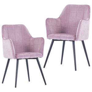 VidaXL Blagovaonske stolice 2 kom ružičaste baršunaste