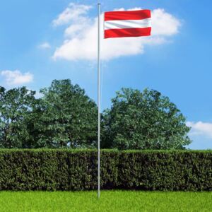 VidaXL Austrijska zastava s aluminijskim stupom 6,2 m