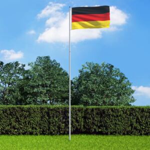 VidaXL Njemačka zastava s aluminijskim stupom 6 m
