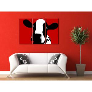 Ručno slikane slike na platnu na platnu POP Art Cow 3-dijelna 120x80cm ()