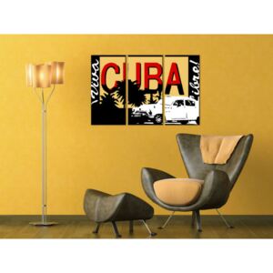 Ručno slikane slike na platnu na platnu POP Art Cuba 3-dijelna 120x80cm ()
