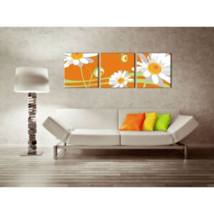 Ručno slikane slike na platnu na platnu POP Art Flower 3-dijelna 150x50cm ()