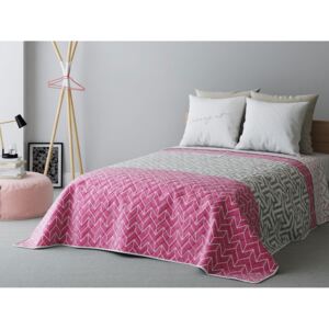 Prekrivač za krevet LOVING IT Crossy pink 220x240 cm