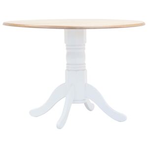 VidaXL Blagovaonski stol bijelo-smeđi 106 cm masivno drvo kaučukovca