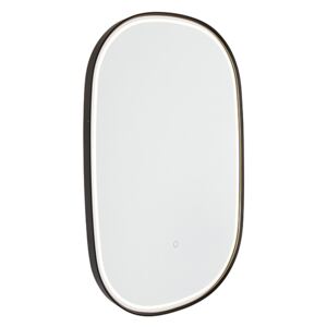 Ogledalo za kupaonicu, crno sa LED diodom s ovalnim zatamnjivačem na dodir - Miral