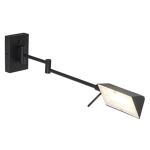 Dizajn zidna svjetiljka crna s LED diodom s prigušivačem na dodir - Notia