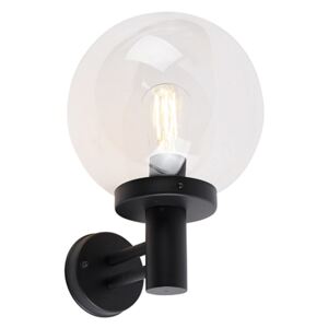 Vanjska vanjska zidna svjetiljka crna s plastičnim nehrđajućim čelikom IP44 - Sfera