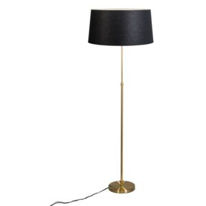 Podna svjetiljka zlatna / mesing s podesivim crnim hladom 45 cm - Parte
