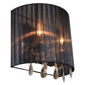 Klasična zidna svjetiljka krom s crnim hladom - Ann-Kathrin 2