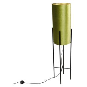 Dizajn podna svjetiljka crni baršun sjena zelena sa zlatom - Rich