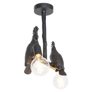 Vintage stropna svjetiljka crna - Papegoje