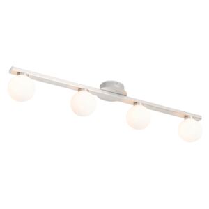 Moderne plafondlamp staal IP44 4-lichts - Cederic