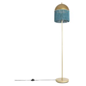 Orijentalna podna svjetiljka zlatna sa zelenim resama 30 cm - Fringle