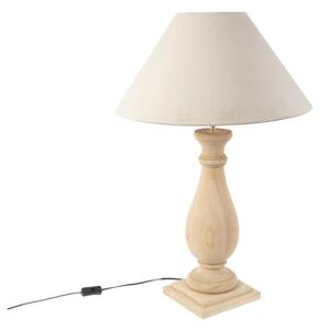 Drvena stolna svjetiljka drvo s baršunom nijanse taupe - čičak