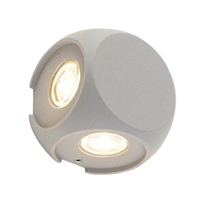Dizajn zidna svjetiljka srebrna, uključujući LED 4-svjetla IP54 - luckasto