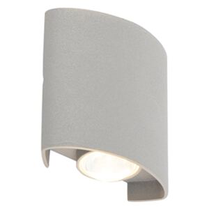 Dizajn vanjska zidna svjetiljka, srebrna, uključujući LED svjetla s 2 svjetla - Silly