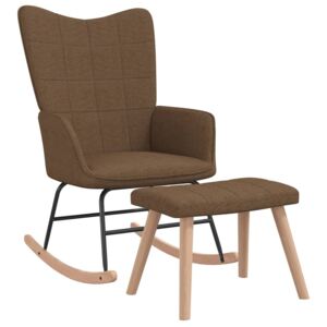 VidaXL Stolica za ljuljanje s osloncem za noge smeđa od tkanine