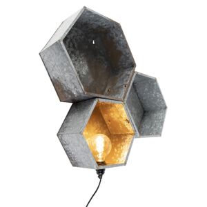Industrijska zidna svjetiljka hrđa 1-svjetlo - češalj