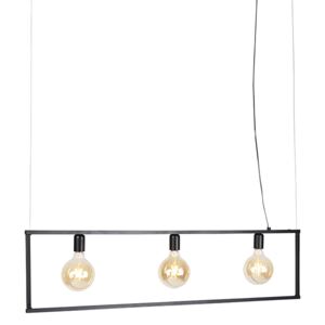 Moderna viseća svjetiljka crna s 3 svjetla - Jednostavan kavez