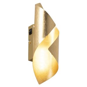 Retro zidna svjetiljka zlatni listić uključujući prekidač - Belle