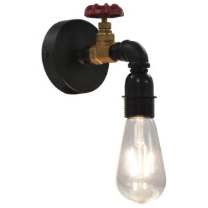 VidaXL Zidna svjetiljka s dizajnom slavine crna E27