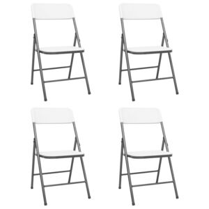 VidaXL Sklopive vrtne stolice 4 kom HDPE bijele
