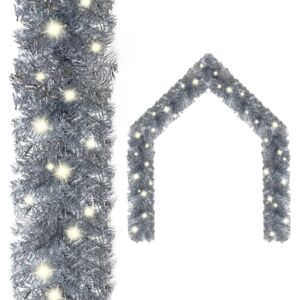 VidaXL Božićna girlanda s LED svjetlima 10 m srebrna