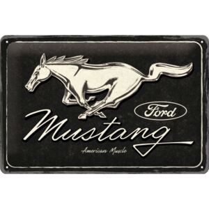 Buvu Metalna tabla: Ford Mustang (Horse Logo Black) - 30x20 cm