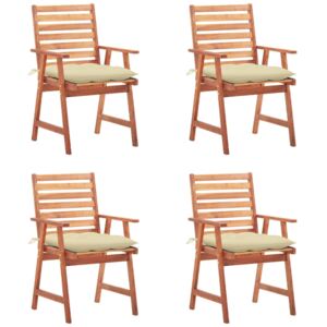 VidaXL Vrtne blagovaonske stolice s jastucima 4 kom od bagremovog drva