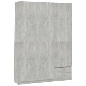VidaXL Trokrilni ormar siva boja betona 120 x 50 x 180 cm od iverice