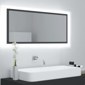 VidaXL LED kupaonsko ogledalo sivo 100 x 8,5 x 37 cm od iverice