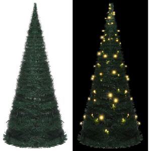 VidaXL Prigodno umjetno božićno drvce s LED žaruljama zeleno 210 cm