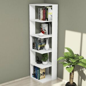 Homemania police za knjige Corner 41,8 x 41,8 x 160,8 cm bijele