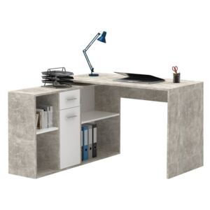 Kutni uredski stol LU134, Boja: Boja betona + bijela