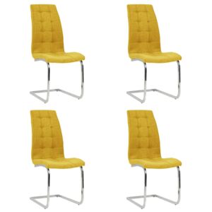 VidaXL Konzolne blagovaonske stolice od tkanine 4 kom žute