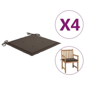 VidaXL Jastuci za vrtne stolice 4 kom smeđe-sivi 50x50x4 cm od tkanine