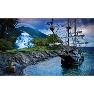 Pirate Sailing Ship Fototapeta, (368 x 254 cm)
