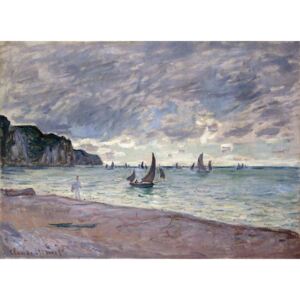 Monet, Claude - Fishing Boats in front of the Beach and Cliffs of Pourville, 1882 Reprodukcija umjetnosti