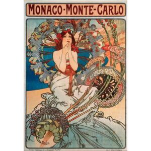 Mucha, Alphonse Marie - Advertising poster by Alphonse Mucha for the railway line Monaco, Monte Carlo, 1897 - Dim 74x108 cm Advertising poster by Alphonse Mucha for railway lines between Monaco and Monte Carlo, 1897 - Private collection Reprodukcija umje
