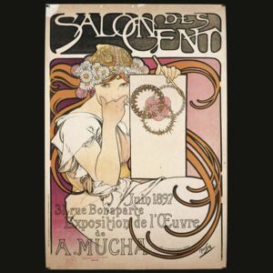 Mucha, Alphonse Marie - Poster advertising the exhibition of A. Mucha at the Salon des Cent, 1897 Reprodukcija umjetnosti